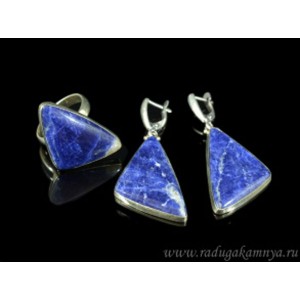 Кольцо и серьги содалит " Грация ",  размер-19