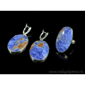 Кольцо и серьги содалит овал, размер-19,5 Кольцо и серьги содалит овал, размер-19,5