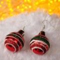 Серьги "Новогодние" ёлочные шарики, блеск, цвет красно-зелёный, цвет серебристый