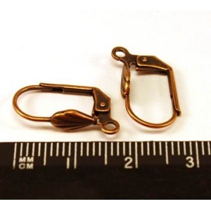 Швензы Ракушка французская застёжка, цвет старая медь 1 пара