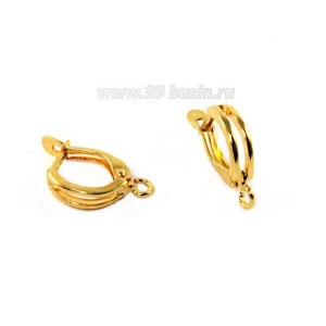 Швензы ювелирные с прорезью, 16*3,5 мм, позолоченные 0,45 мк, 1 пара, производство Россия