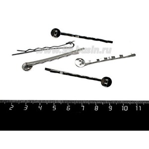 Основа для заколки-невидимки Круглая закрепленная площадка 8 мм, цвет никель 5 штук/упаковка Основа для заколки-невидимки Круглая закрепленная площадка 8 мм, цвет никель 5 штук/упаковка