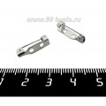 Основа для броши 16 мм, нержавеющая сталь, 2 отверстия, застежка - крючок, цвет никель, 10 штук/упаковка