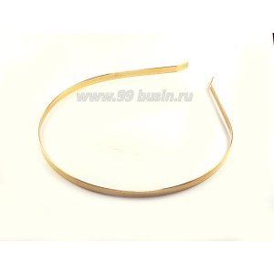 Ободок для волос металлический шириной 4,5 мм, цвет золото, 1 штука