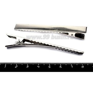 Основа для заколки-крокодила 74 мм никель 1 штука