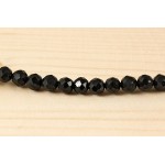 Браслет из турмалина черного (шерл), шарик 4мм огранка, на застежке