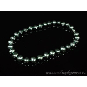 Бусы из майорки овал 15*13мм цвет  изумрудно-графитовый, 49см