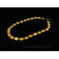 Бусы из перламутра тонированного овал 13*18мм жёлтый, 46см