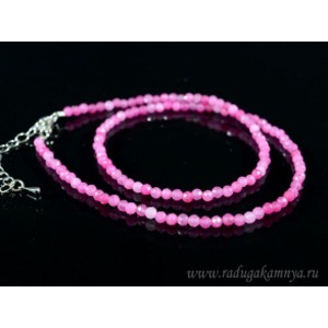 Бусы из кальцита цвет розовый 3мм, 40см, 6,8г