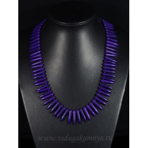 Бусы из кахолонга тонированного иголочки 5*25мм фиолетовый, 53см