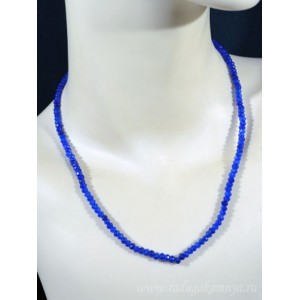 Бусы из кварца тонированного кукуруза гр.4мм, 47см, цвет синий яркий