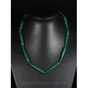 Бусы из малахита (имитация) капля гр. 10*50мм шарик гр. 6мм, 55см
