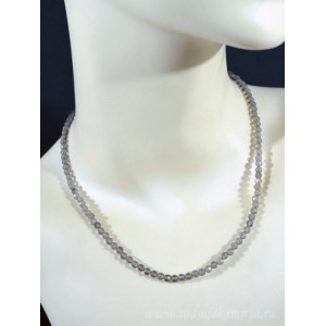 Бусы из циркона шарик гр.4мм цвет раухтопаз, 45см