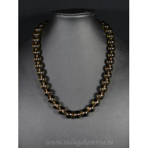 Бусы из раухтопаза (иск.) шарик 12мм, 48см