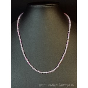 Бусы из Фианита шарик гр. 3,5мм, цвет  розовый, 45см, 14,9гр.