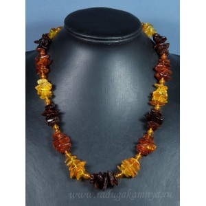 Бусы янтарные галтовка с шариком медовый, коньячный, кофейный, 58см Бусы янтарные галтовка с шариком медовый, коньячный, кофейный, 58см