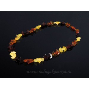 Колье из янтаря "ночь" ассорти, 49см