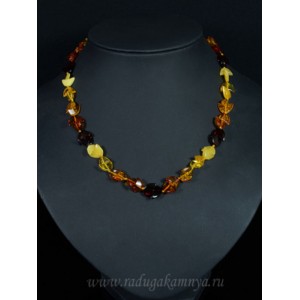 Бусы из янтаря "полумесяц" ассорти, 45см