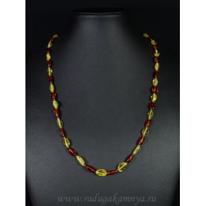 Бусы из янтаря галтовка лимонный, коньячный, 55см