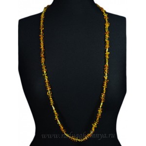 Бусы из янтаря галтовка медовый, 99см Бусы из янтаря галтовка медовый, 99см