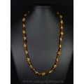 Бусы из янтаря галтовка медовый, коньячный, 60см