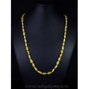 Бусы из янтаря галтовка молочный, 68см