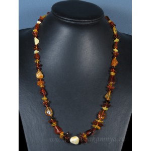 Бусы из янтаря галтовка, крошка ассорти, 60см