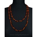 Бусы из янтаря галтовка, крошка коньячный, 138см