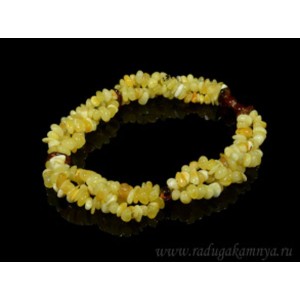 Бусы из янтаря детские 3 нити молочный, коньячный, 33см Бусы из янтаря детские 3 нити молочный, коньячный, 33см