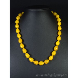 Бусы из янтаря капелька 10*13мм медово-молочный, 47см