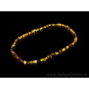 Бусы из янтаря крошка ассорти, 49см