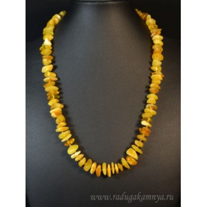 Бусы из янтаря крошка медово-молочный, 54см