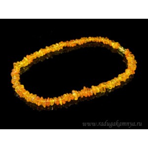 Бусы из янтаря крошка медовый, 45см
