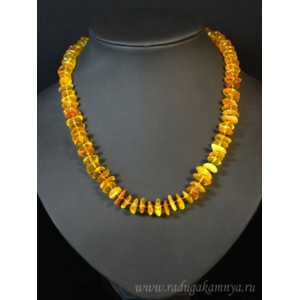 Бусы из янтаря крошка медовый, 47см