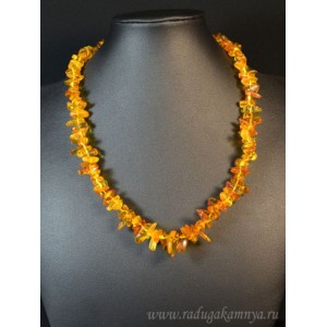 Бусы из янтаря крошка медовый, 50см