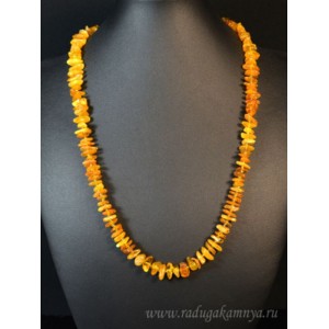 Бусы из янтаря крошка медовый, 60см