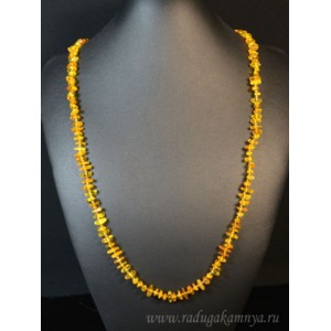 Бусы из янтаря крошка медовый, 75см