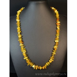 Бусы из янтаря крошка молочный, медовый, 60см