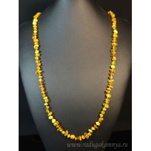 Бусы из янтаря крошка молочный, медовый, 75см Бусы из янтаря крошка молочный, медовый, 75см