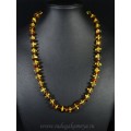 Бусы из янтаря крошка средняя лимонный, коньячный, 54см