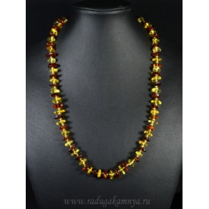 Бусы из янтаря крошка средняя лимонный, коньячный, 54см