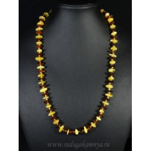 Бусы из янтаря крошка средняя медово-молочный, коньячный, 56см Бусы из янтаря крошка средняя медово-молочный, коньячный, 56см