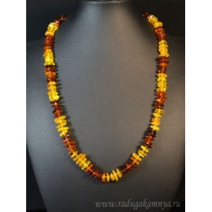 Бусы из янтаря крошка средняя медовый, коньячный, 57см Бусы из янтаря крошка средняя медовый, коньячный, 57см