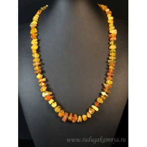 Бусы из янтаря крошка средняя молочный. медовый, св.коньячный, 58см