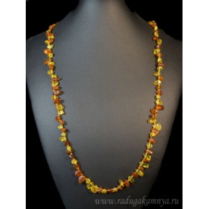 Бусы из янтаря облепиха лимонный, коньячный, 74см