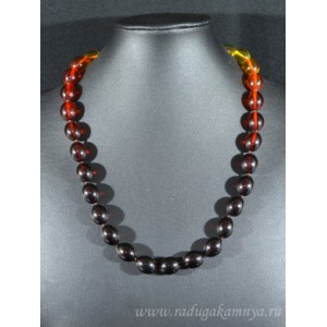 Бусы из янтаря овал 11*14мм радуга лимонно-вишневый, 54см