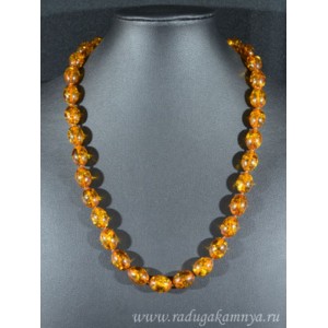 Бусы из янтаря овал 11*14мм св.коньячный, 54см