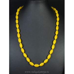 Бусы из янтаря овал 8*14мм медовый, 56см