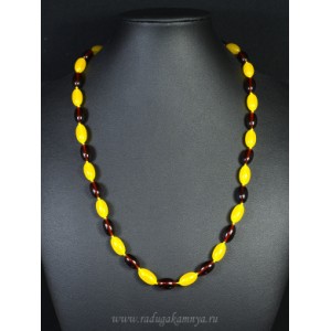 Бусы из янтаря овал 8*14мм медовый, св.коньячный, 56см