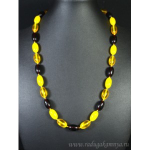 Бусы из янтаря овал 9*16мм 2 медовый, коньячный, 56см